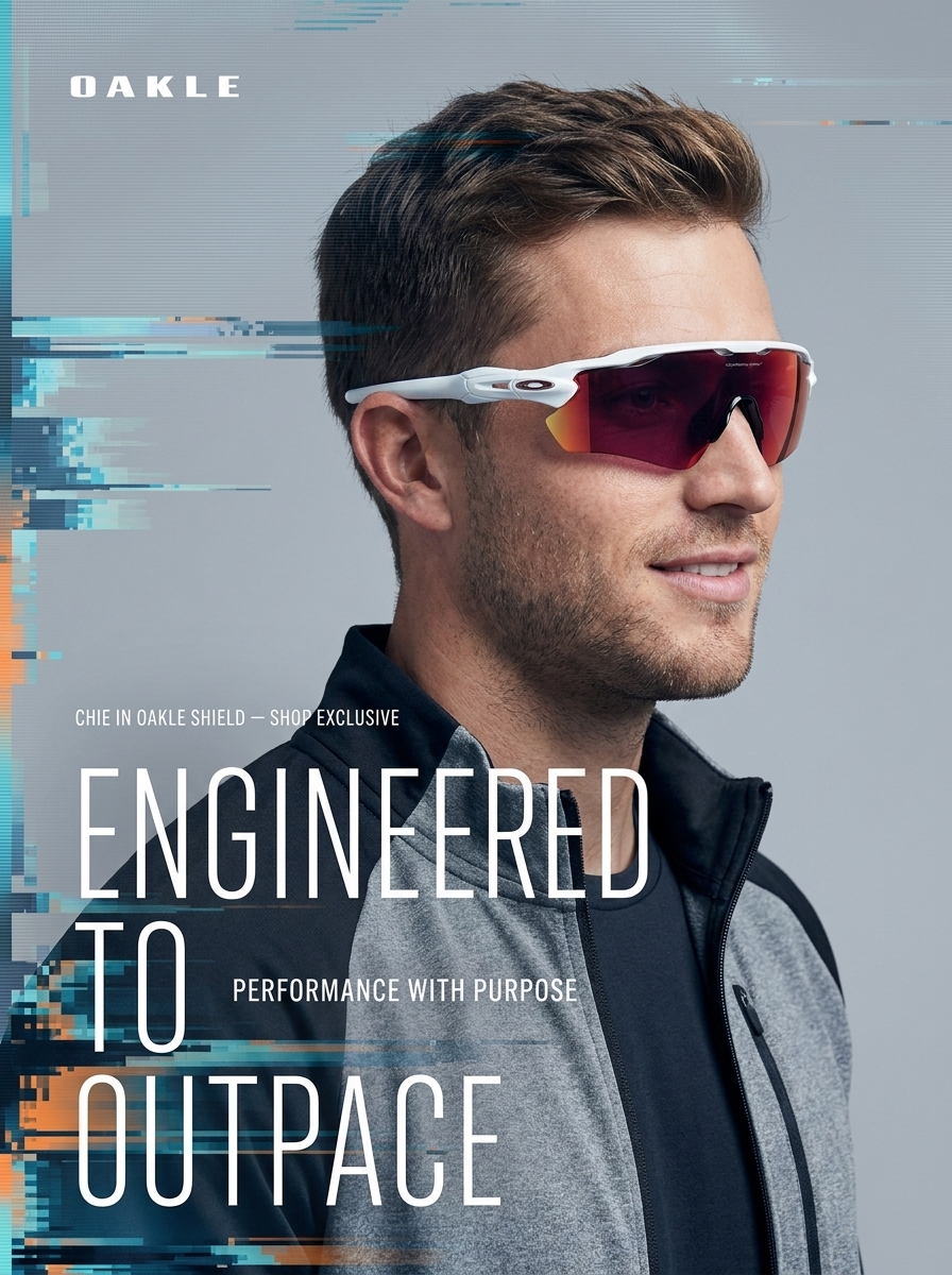 Engineered to Outpace listing ad for sports sunglasses